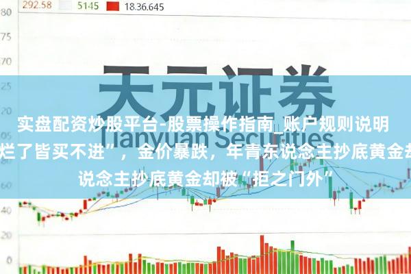 实盘配资炒股平台-股票操作指南_账户规则说明 侦查！“密码按烂了皆买不进”，金价暴跌，年青东说念主抄底黄金却被“拒之门外”