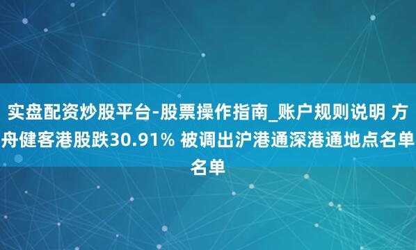 实盘配资炒股平台-股票操作指南_账户规则说明 方舟健客港股跌30.91% 被调出沪港通深港通地点名单
